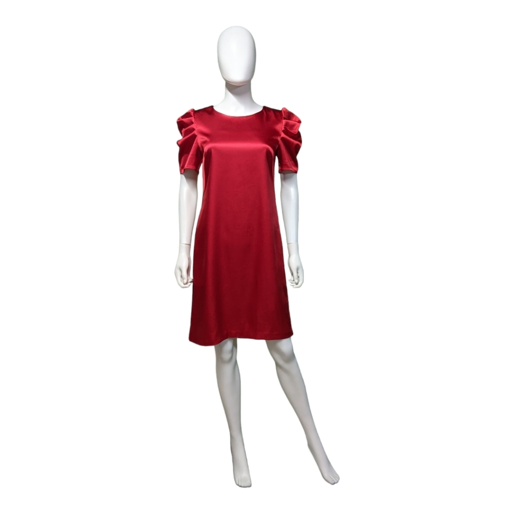 Shelby Nites Red Sheen Cocktail Dress, 6